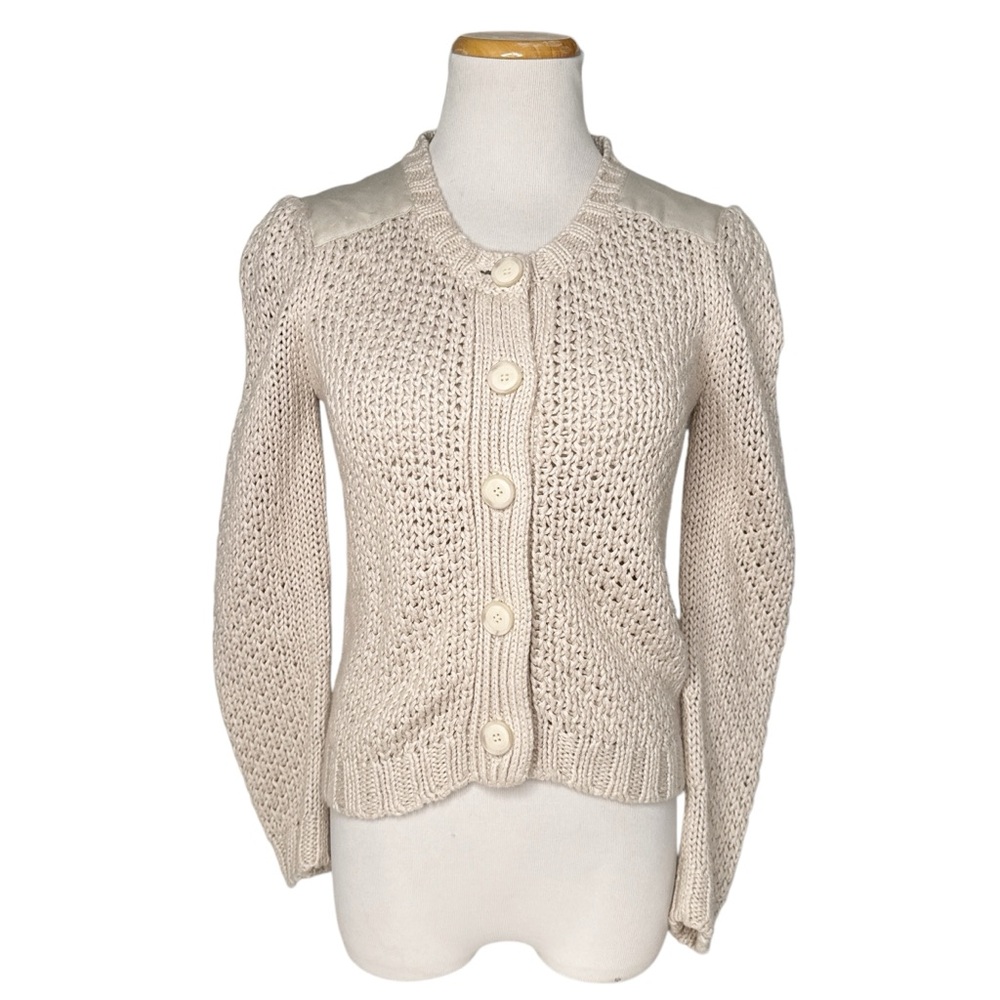 THEORY OISTIN ALICANTE IVORY CARDIGAN SWEATER SIZE S